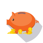 Circle Piggy Bank Icon